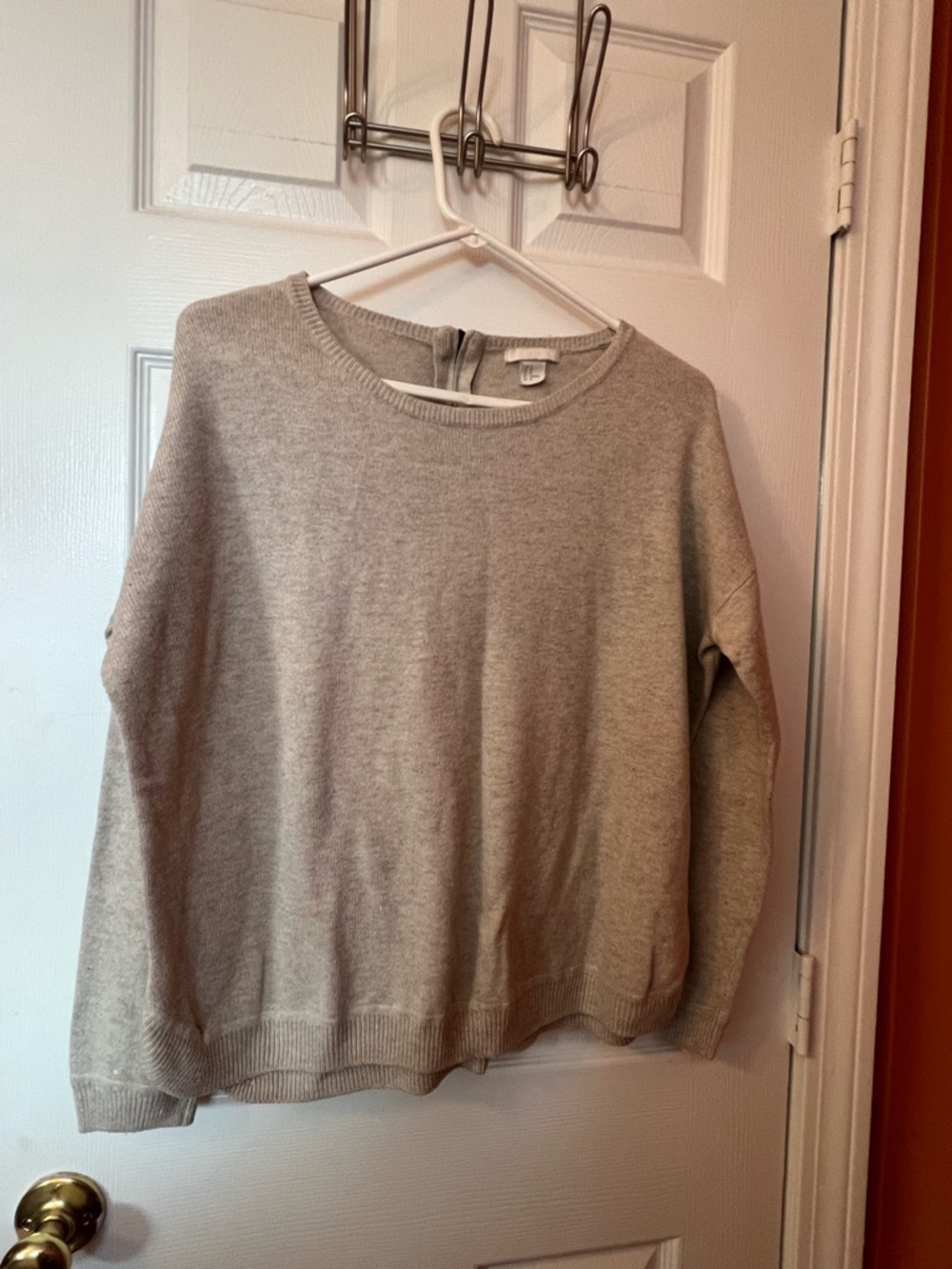 H&M Light Gray / Brown ? Crewneck Sweater